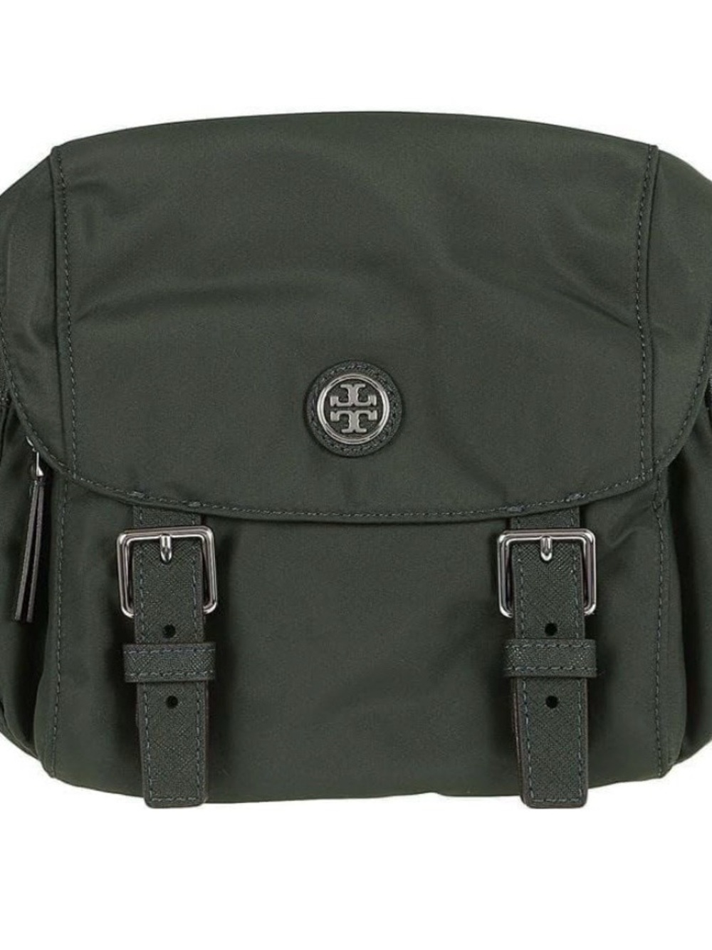 Tory Burch Women’s Virginia Green basil nylon Messenger Crossbody bag